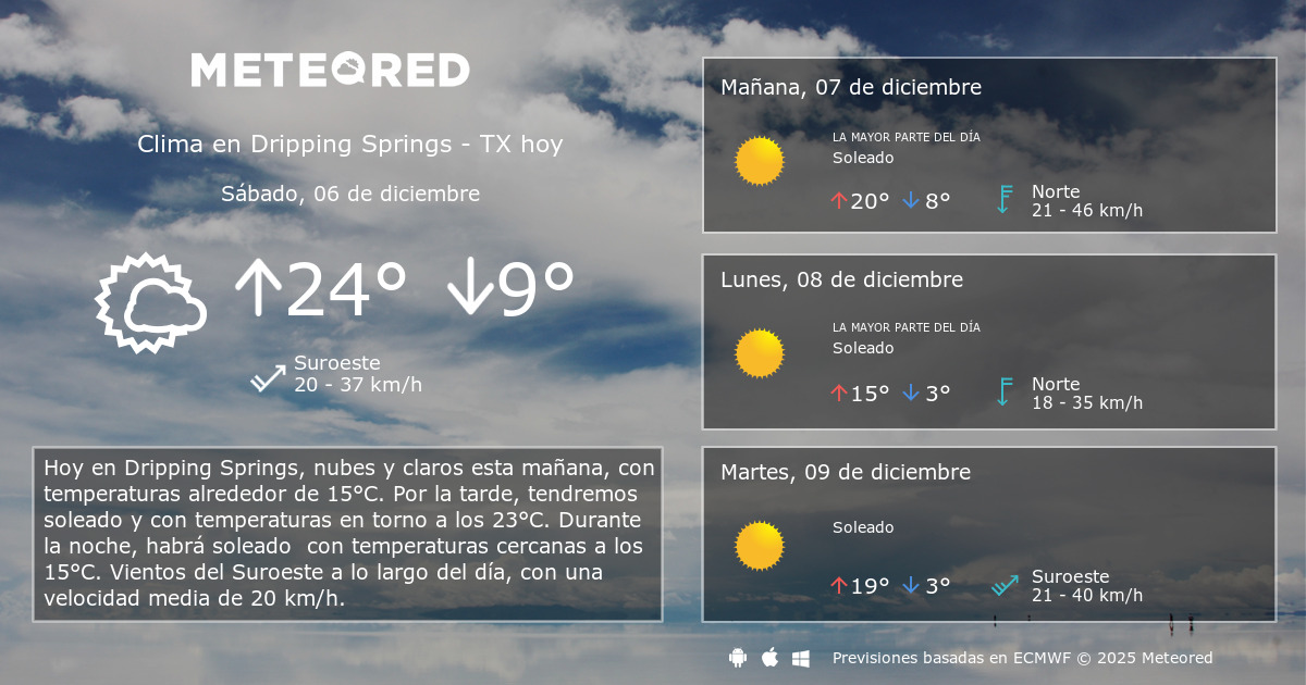 Clima En Dripping Springs Tx El Tiempo A 14 Dias Meteored