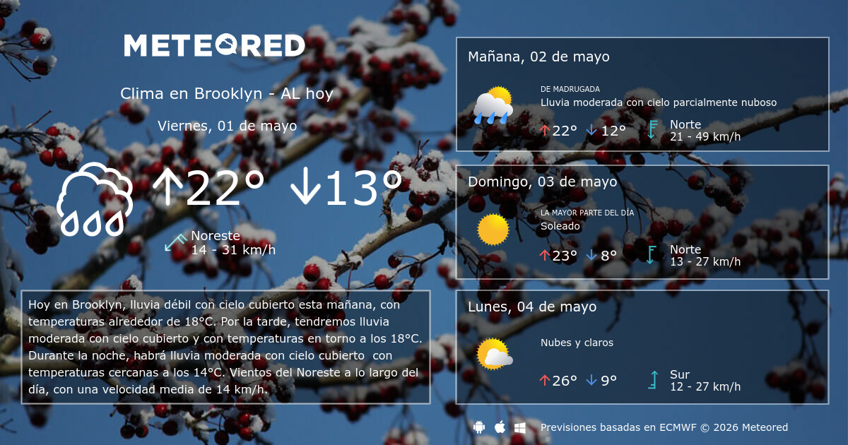clima en brooklyn hoy